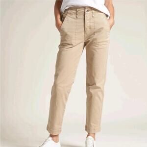 Rowan Jalen Beige Cotton Utility Trouser Pants 27